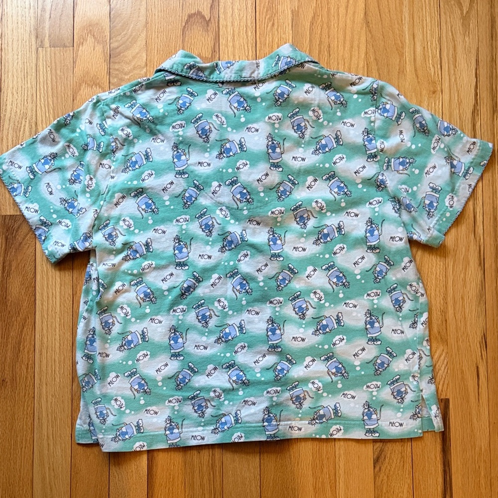 Ashley Taylor 100% Cotton Cat Print Mint Green Womens PJ Set Size XL - Picture 6 of 6